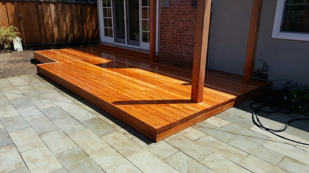 Clear all-heart redwood deck