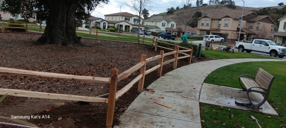 Cedar split-rail fence