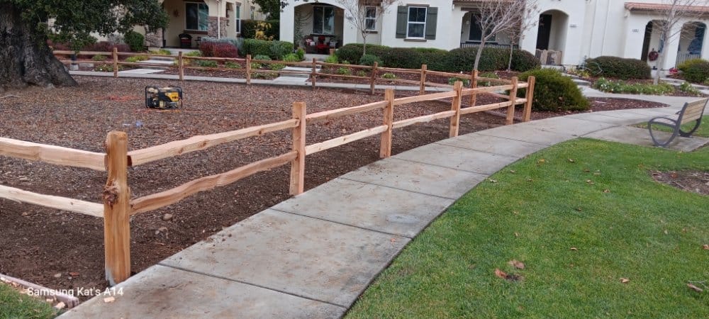 Cedar split-rail ranch fence